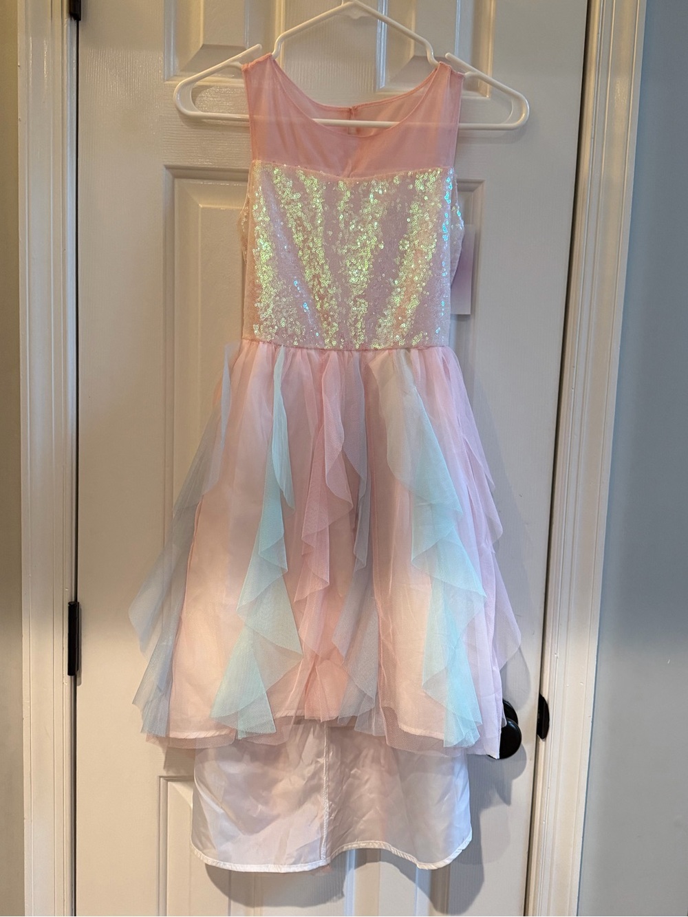 NWT Lavender by U.S. Angels Girls Size 14 Pink Sequin High Low Party Dress